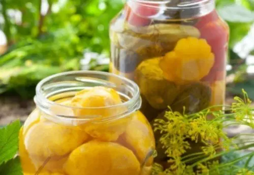 Патиссоны с яблоками, мочёные Патиссоны с яблоками, мочёные