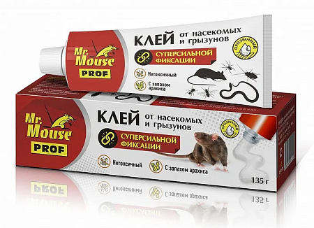 КЛЕЙ Мистер Маус  ПРОФИ от грызунов с запахом арахиса135г