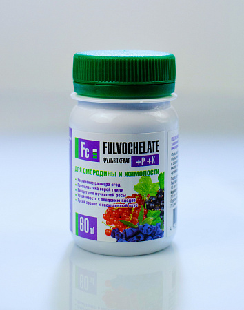 Удобрение для смородины Фульвохелат - Р - К  с фульвокислотами, хелатами и микроэлементами 60 мл
