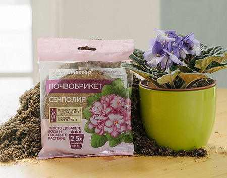 Почвобрикет Сенполия 2,5л /БиоМастер Почвобрикет Сенполия 2,5л /БиоМастер