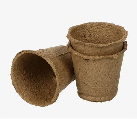 Горшок торфяной с улучшенным дном 60*60 мм, круглый